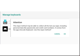 Unicode Keyboard - attention